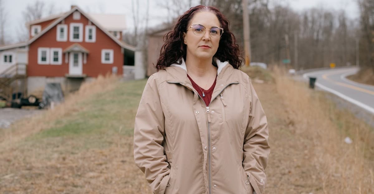 A West Virginia patient photographed near a roadside after losing obesity-drug coverage.